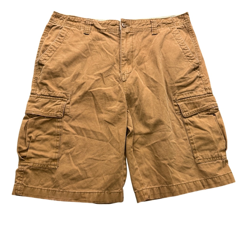 Iron Co. Cargo Shorts Mens 38 Brown 10in Inseam Multi-Pocket Cotton Outdoor